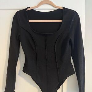SHEIN Black Long Sleeve Bodysuit